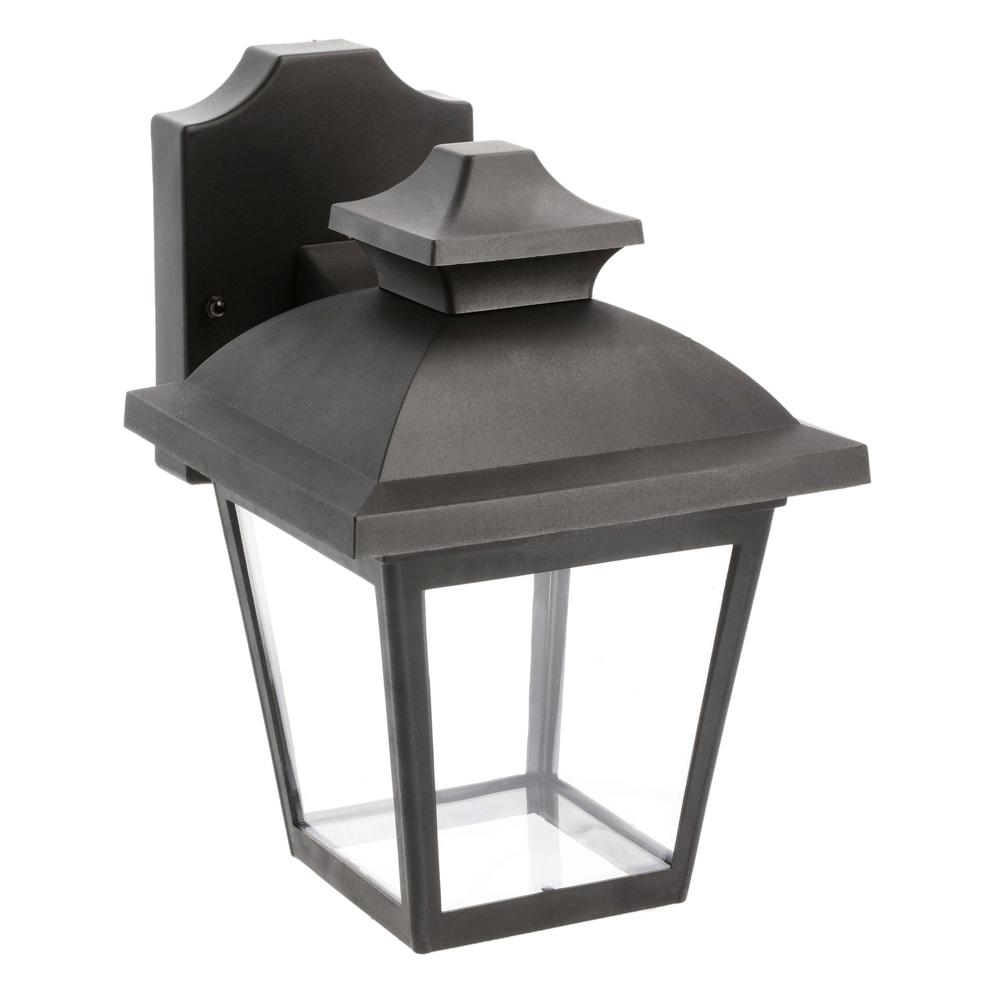 Our Hope lantern wall light delivers on style and durability and is a smart choice for your exterior lighting. With its black polycarbonate construction teamed with polycarbonate panes, this lantern is hardwearing and rust and weatherproof. Built for life outdoors, it has an IP44 rating which means it can withstand the harshest of weather conditions. For sophisticated yet robust outdoor lighting, our Yasmin black outdoor traditional lantern is a strong contender.
