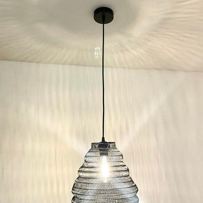 Bring a Moroccan twist to your home décor with the delicately crafted Casablanca ceiling light. Made in an intricate design from black metal wire this large statement light would look fabulous in both living and dining spaces, as well as bedrooms. When switched on the light shines through the shade creating a spectacular pattern on the ceiling and walls.