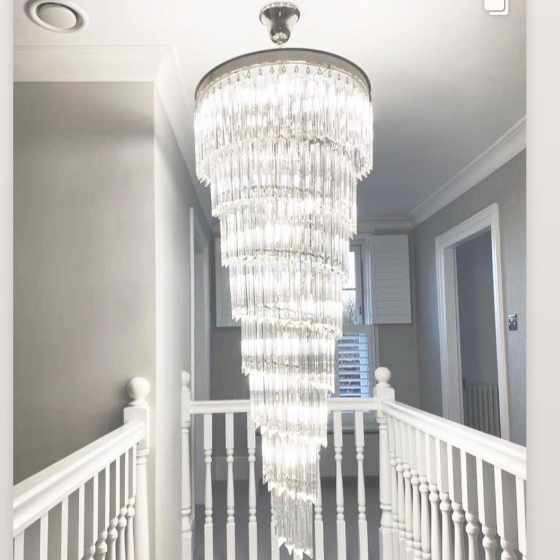 CGC SKYLAR Grande Crystal Spiral Chandelier