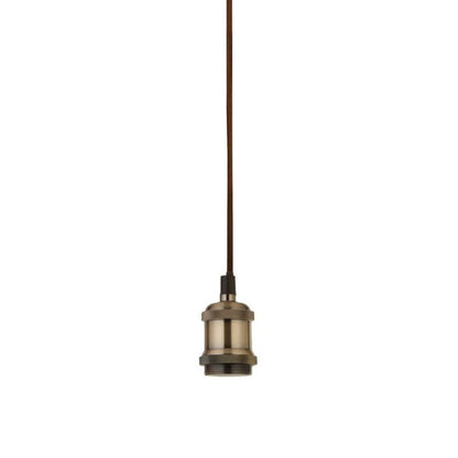 Finding a pendant light that matches your individual style and taste can be difficult. Thanks to our CGC Cassie a 1.5m adjustable E27 ceiling pendant and matching ceiling rose in antique brass, you can customize a light fixture to perfectly match your decor. Beautifully etched detailing sets this ceiling pendant above the rest  it also comes come with the matching ceiling and braided fabric brown cord.