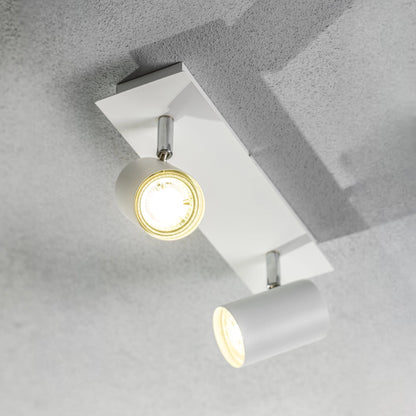 Add an industrial style to your home with the VENETO  spotlight light finished in white. The lamp is also ideal for task lighting due to the adjustable heads providing a focused beam. The simplistic design of this light fitting makes it suitable for all interior styles.