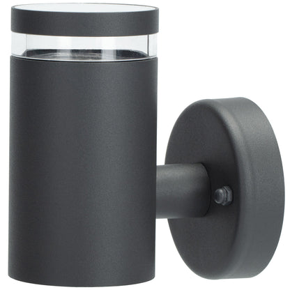 Our Jennifer dark grey outdoor wall mounted cylinder single spot outdoor light would look perfect in a modern or more traditional home design. Outside wall lights can provide atmospheric light in your garden, at the front door or on the terrace as well as a great security solution. It is designed for durability and longevity with its robust material producing a fully weatherproof and water resistant light fitting.