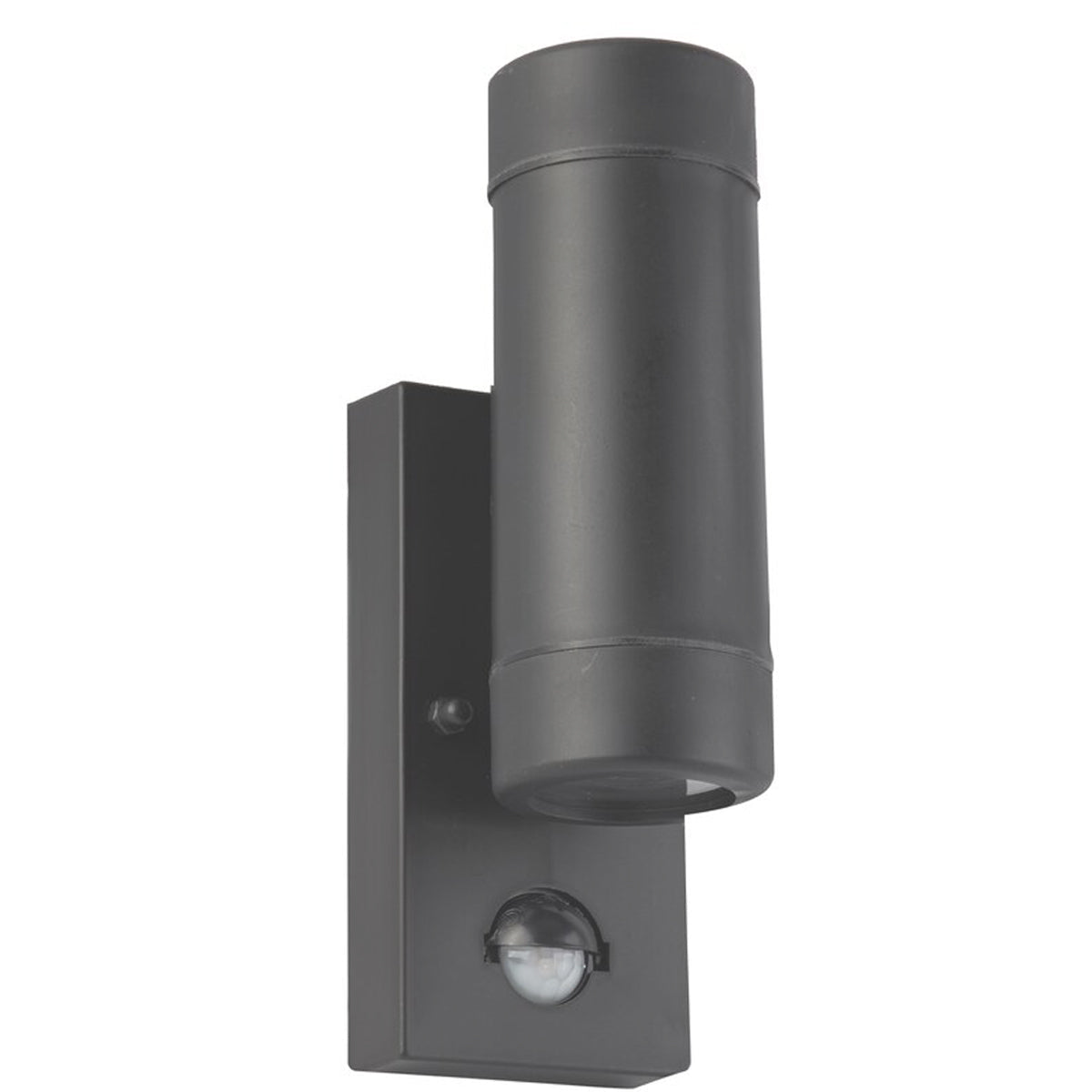 Our Valentine dark grey outdoor wall mounted up and down cylinder outdoor light with motion sensor would look perfect in a modern or more traditional home design. Outside wall lights can provide atmospheric light in your garden, at the front door or on the terrace as well as a great security solution. It is designed for durability and longevity with its robust material producing a fully weatherproof and water resistant light fitting.