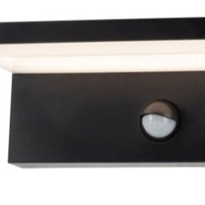 Elegant and modern rectangle design, black ABS plastic body with opal polycarbonate diffuser, built in motion sensor