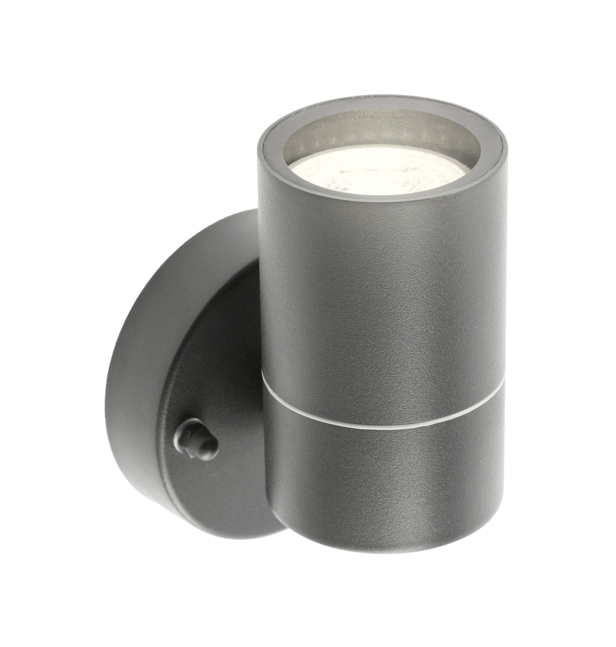 Our Mia outdoor single down light is modern and stylish in its appearance.  It comes in a cylinder design mounted on a circular back plate. It is designed for durability and longevity with its robust material producing a fully weatherproof and water resistant light fitting