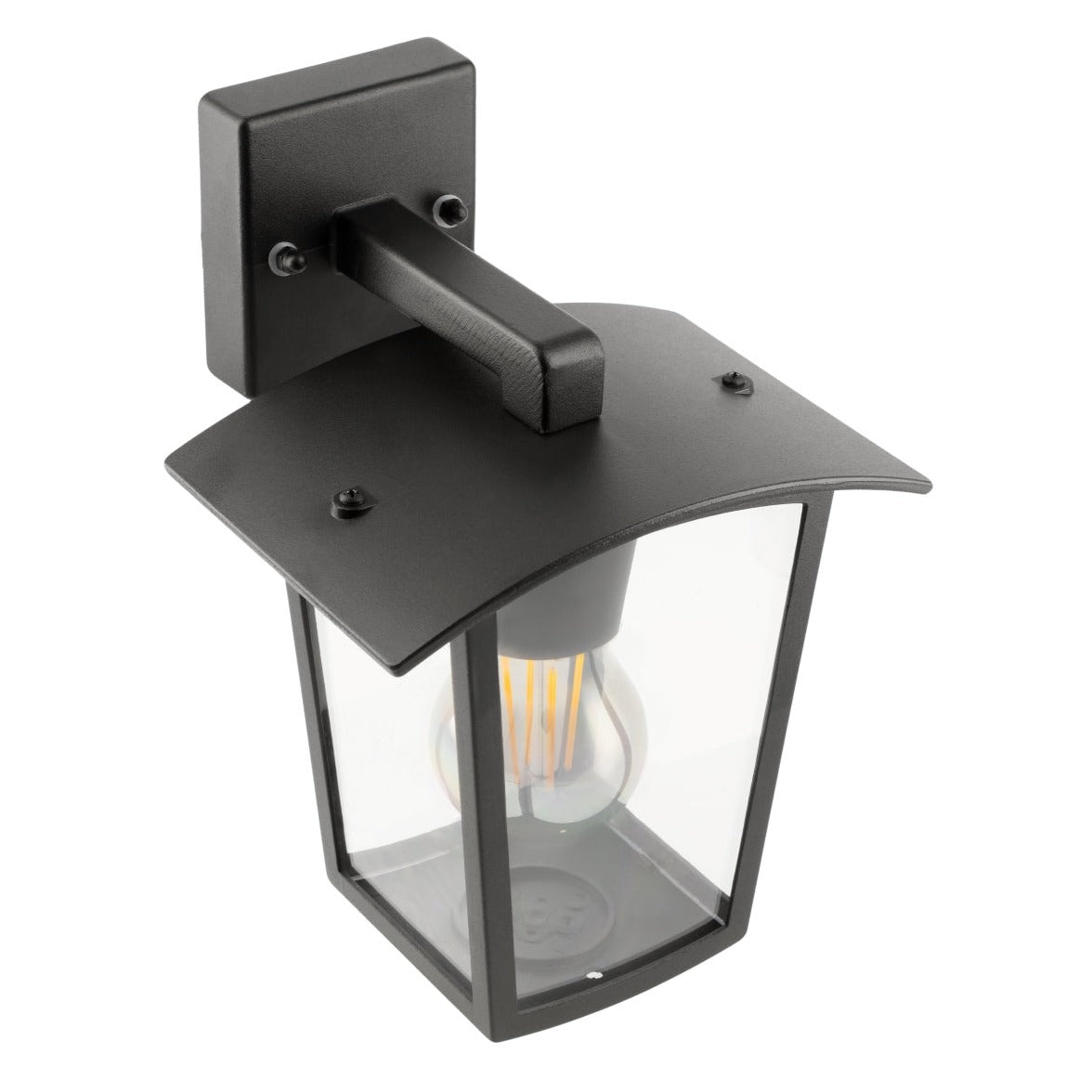 If you’re looking for a modern take on a traditional outdoor wall light, this black lantern  wall light with clear diffuser is perfect for adding style and protection for your home. This classic design with a contemporary twist, styled with a metal lantern shape and fitted with clear polycarbonate diffusers that allows the light to shine effectively.  This product also contains an imposing black finish, making it ideal for any home design - adding a statement to any wall it fits in