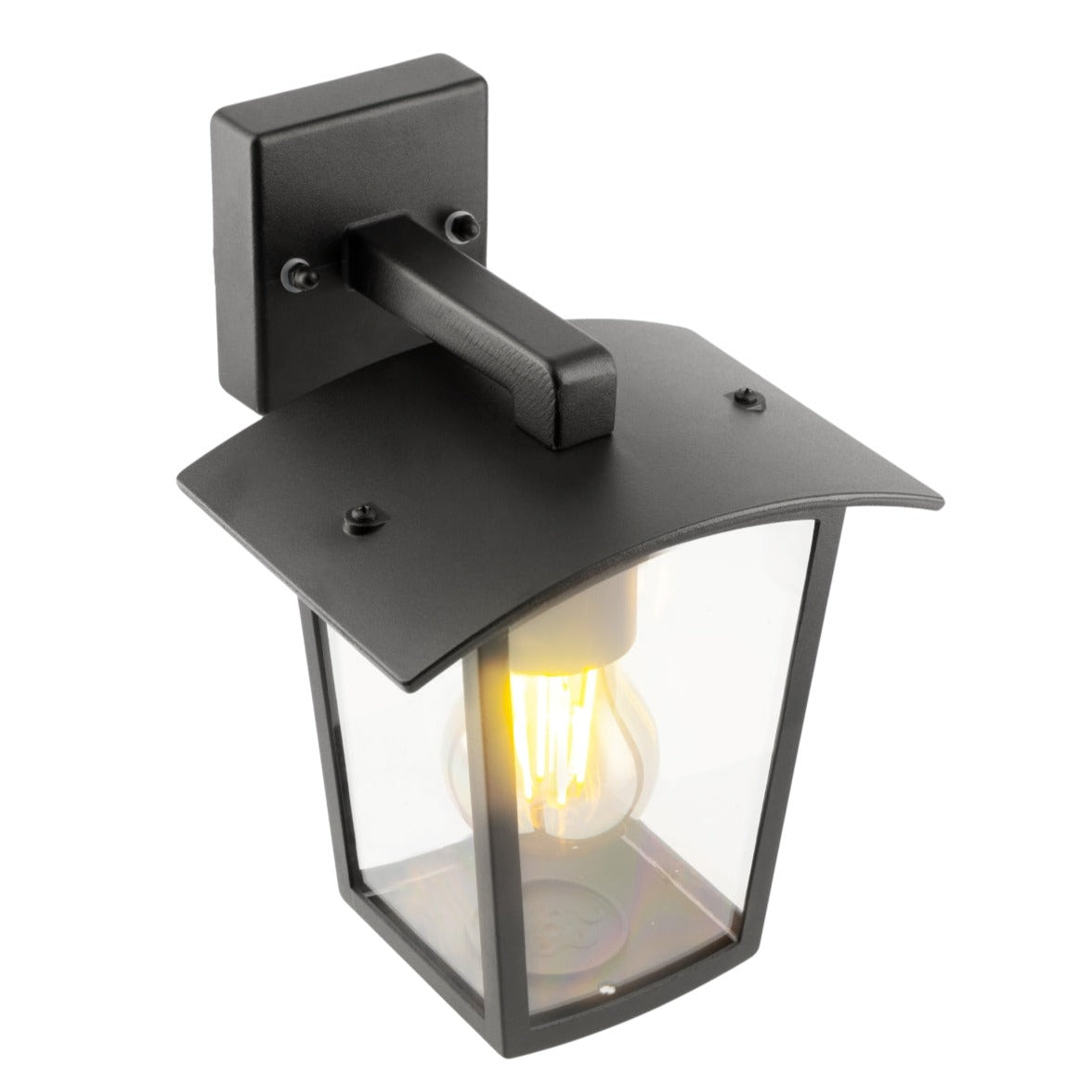 If you’re looking for a modern take on a traditional outdoor wall light, this black lantern  wall light with clear diffuser is perfect for adding style and protection for your home. This classic design with a contemporary twist, styled with a metal lantern shape and fitted with clear polycarbonate diffusers that allows the light to shine effectively.  This product also contains an imposing black finish, making it ideal for any home design - adding a statement to any wall it fits in