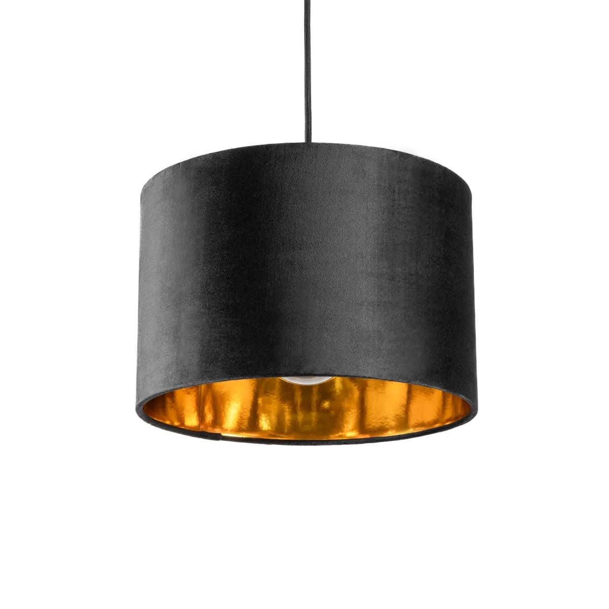 Our Nila velvet shade is sophisticated in appearance and we have designed the shade to  suit a range of interiors. Easy to fit, it’s crafted from high-quality velvet on the outer and has a reflective gold metallic inner. It's made to fit both a ceiling light or lamp base