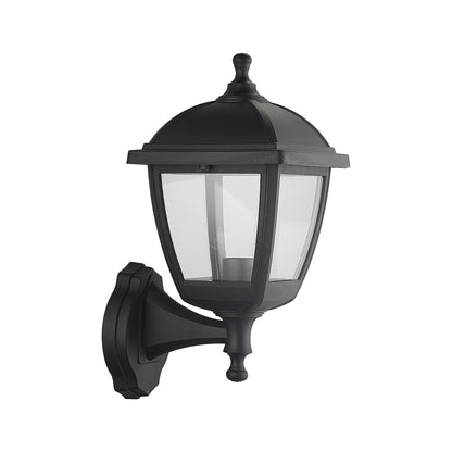 CGC MYRA Large Black Outdoor Wall Lantern Light with Clear Diffuser IP44 Polycarbonate Coastal