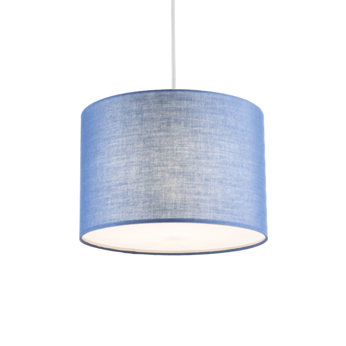 The Lucia is a modern cylinder drum shaped lamp shade in a luxury cotton finish and white opal diffuser. This fantastic shade can double up as either a ceiling pendant light shade or table lampshade. Easily fits to your standard ceiling light socket - no wiring required.