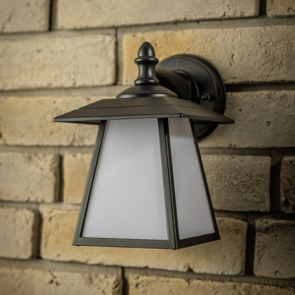 If you’re looking for a modern take on a traditional outdoor wall light, this black aluminium triangle wall light is perfect for adding style and protection for your home. This classic design with a contemporary twist, styled with a metal triangle shape and fitted with opal diffusers also contains an imposing black finish