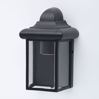 CGC CAMILA Black Outdoor Wall Lantern Clear Diffuser