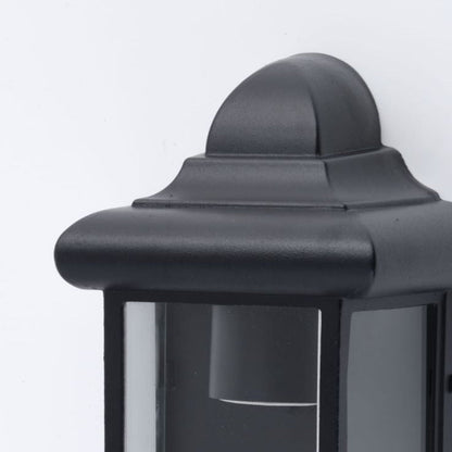 CGC CAMILA Black Outdoor Wall Lantern Clear Diffuser