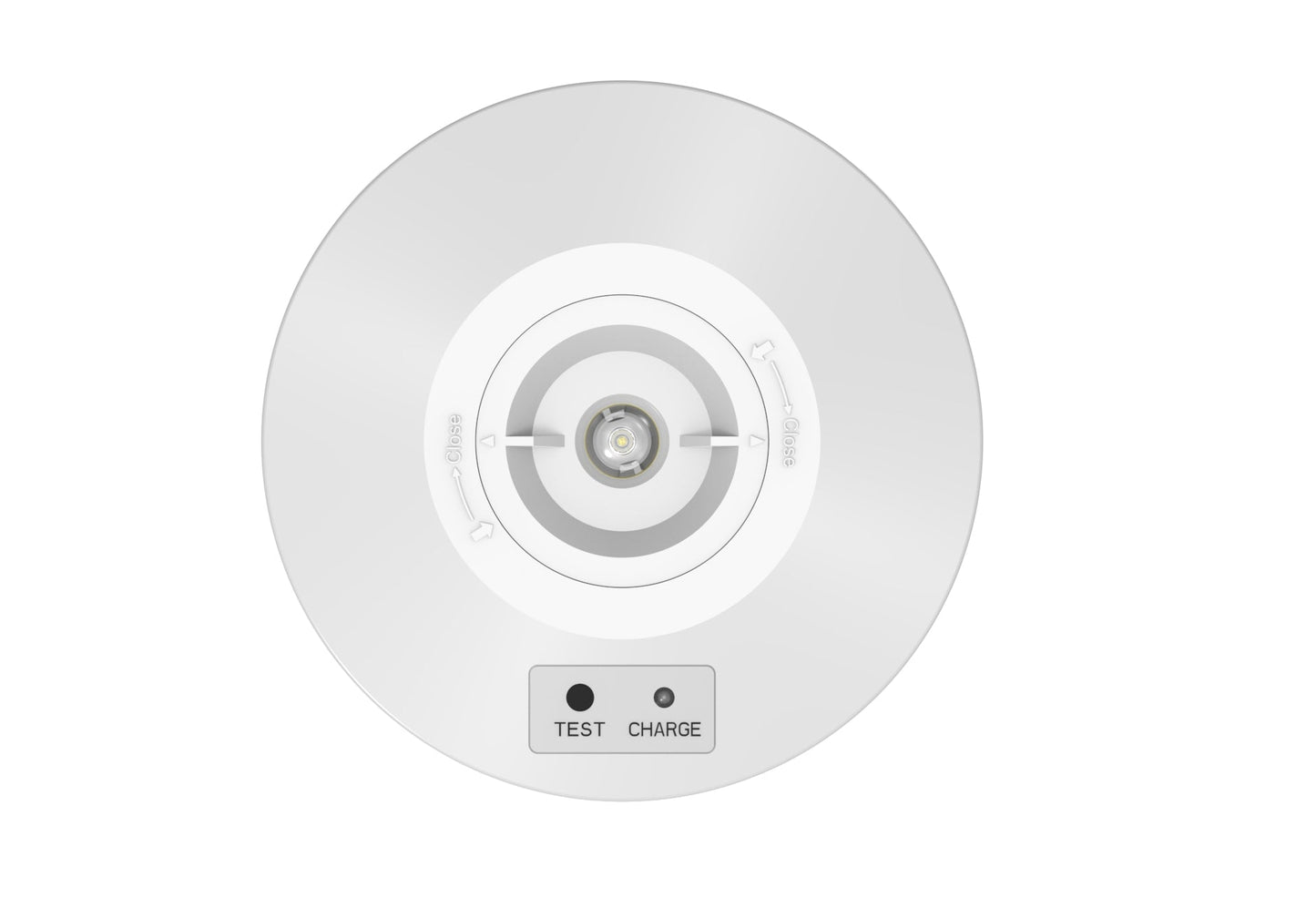 CGC Self Test Surface Mount Round White Emergency Downlight, Changeable Corridor/Open Area Lens