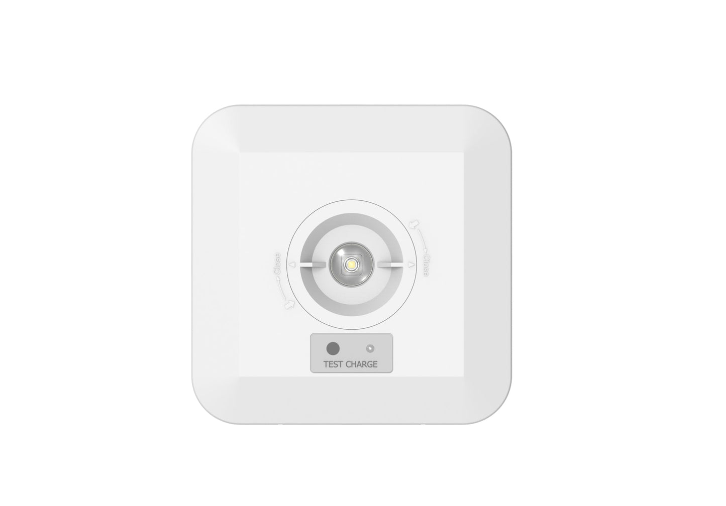 CGC Self Test Surface Mount Square White Emergency Downlight, Changeable Corridor/Open Area Lens