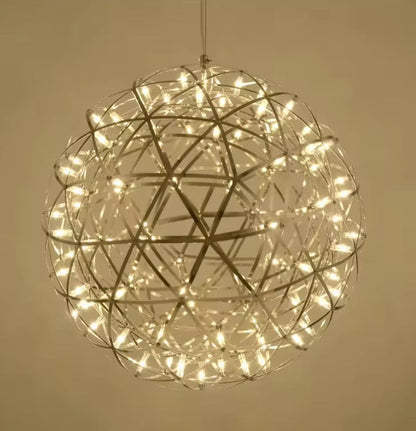 CGC FAWKES Natural White Chrome 120cm XXXXL Large Silver Firework / Starburst LED Pendant Light Chandelier