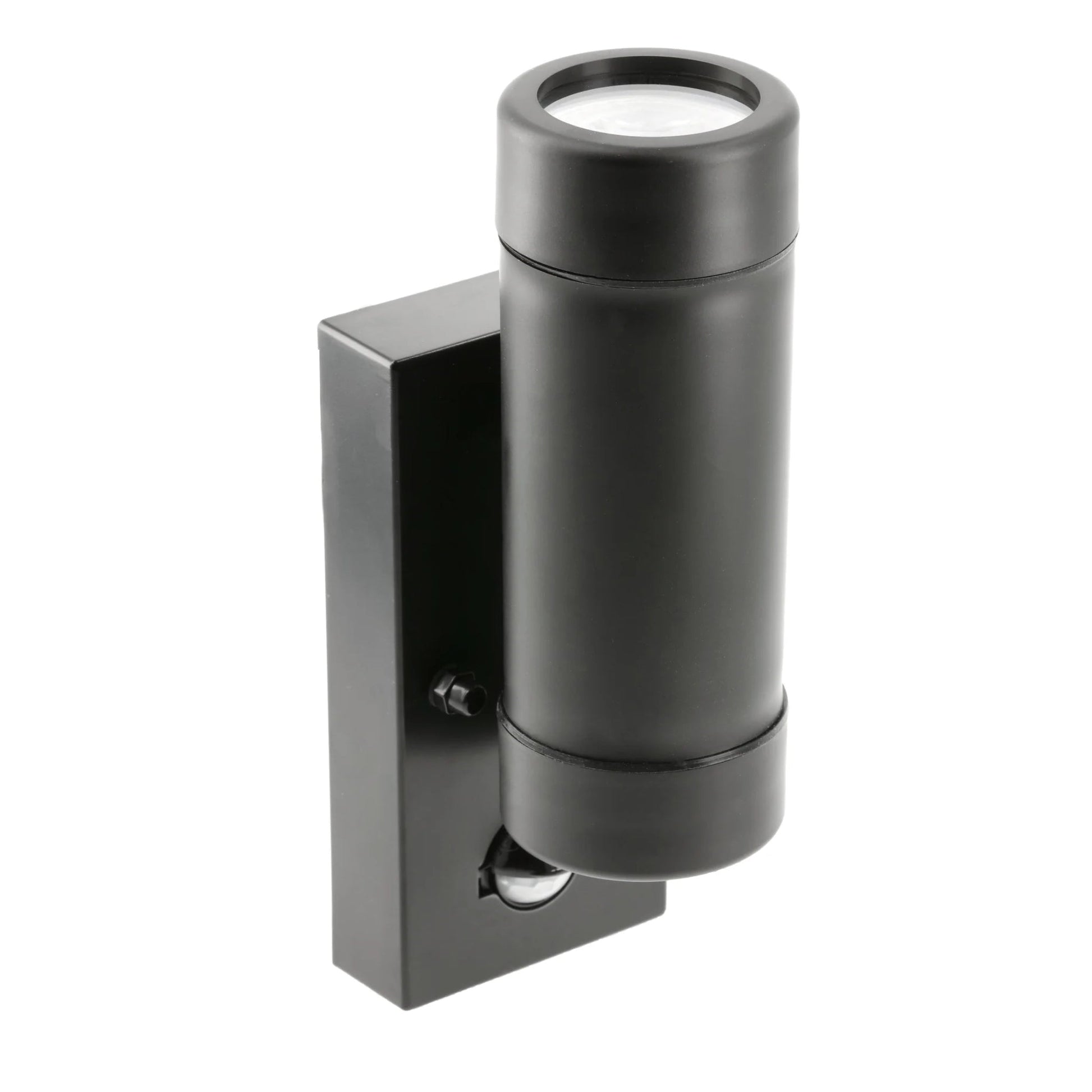 Our Valentine black outdoor wall mounted up and down cylinder outdoor light with motion sensor would look perfect in a modern or more traditional home design. Outside wall lights can provide atmospheric light in your garden, at the front door or on the terrace as well as a great security solution.