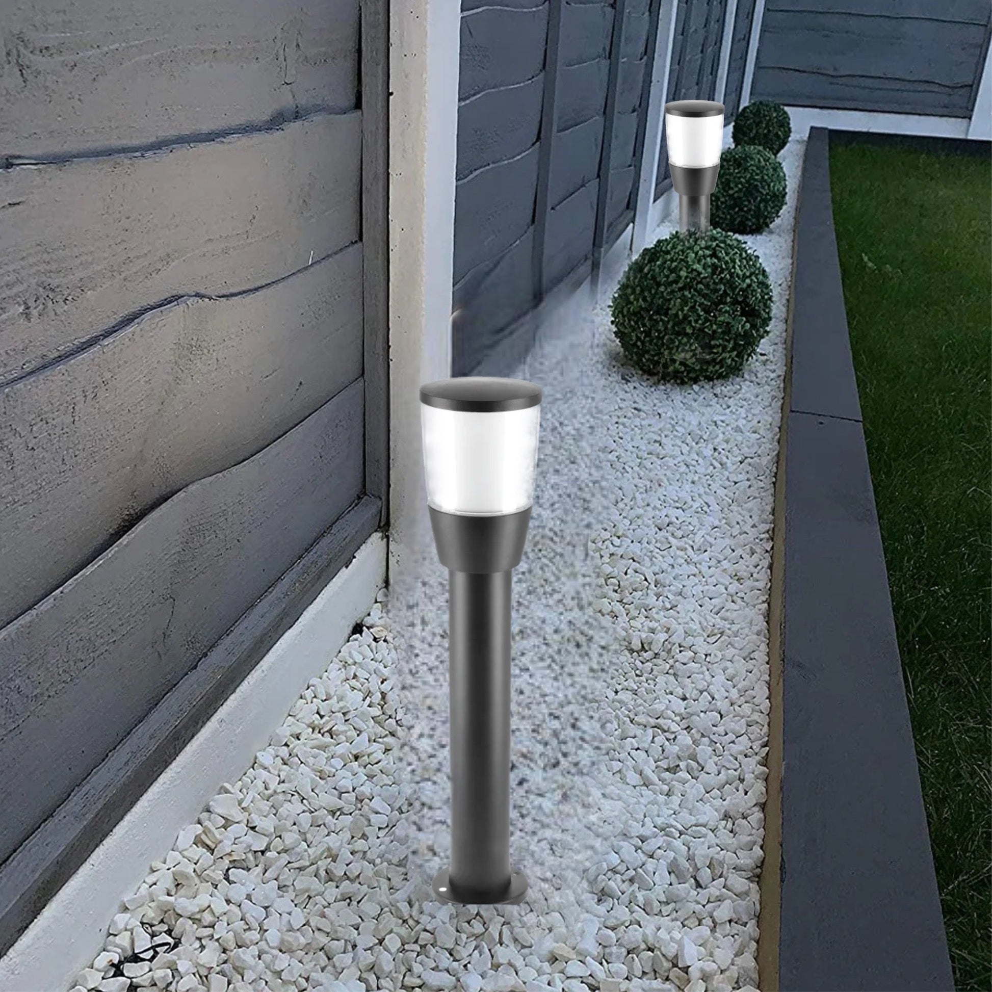 Our Toro post light looks great in modern and traditional spaces. Our post light has a simple round design, and its aluminium body is complemented by an opal diffuser. This post light is perfect for any outdoor space requiring light and security such as gardens, driveways, doorways work spaces, pubs and hotels.