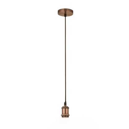 Finding a pendant light that matches your individual style and taste can be difficult. Thanks to our CGC Cassie a 1.5m adjustable E27 ceiling pendant and matching ceiling rose in copper, you can customise a light fixture to perfectly match your decor. Beautifully etched detailing sets this ceiling pendant above the rest it also comes with a matching ceiling rose and braided fabric brown cord.