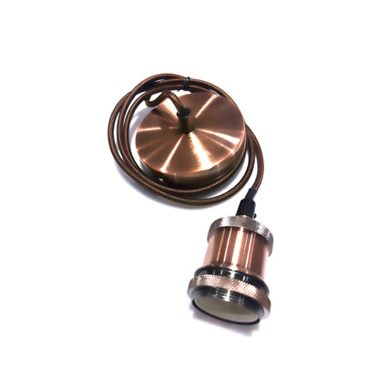 CGC CASSIE Copper 1.5m Adjustable E27 Ceiling Suspension Cable Pendant and Matching Ceiling Rose