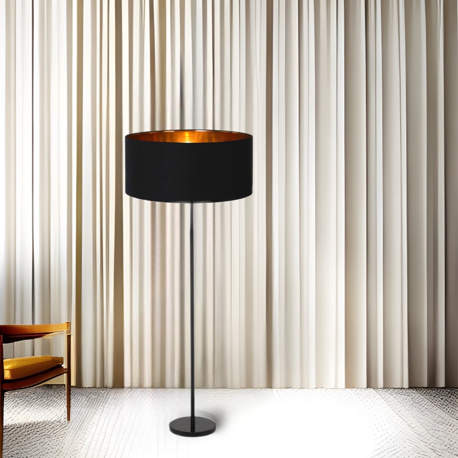 Our stunning oversized Milano Lamp shade offers a timeless update to any room. The outer is made from high-quality velvet and the lining is reflective gold for a stylish finish. It’s easy to install and will instantly transforms your ceiling fitting, table or floor lamp. Simply attach to an existing light fitting or lamp base for an instant glow up.