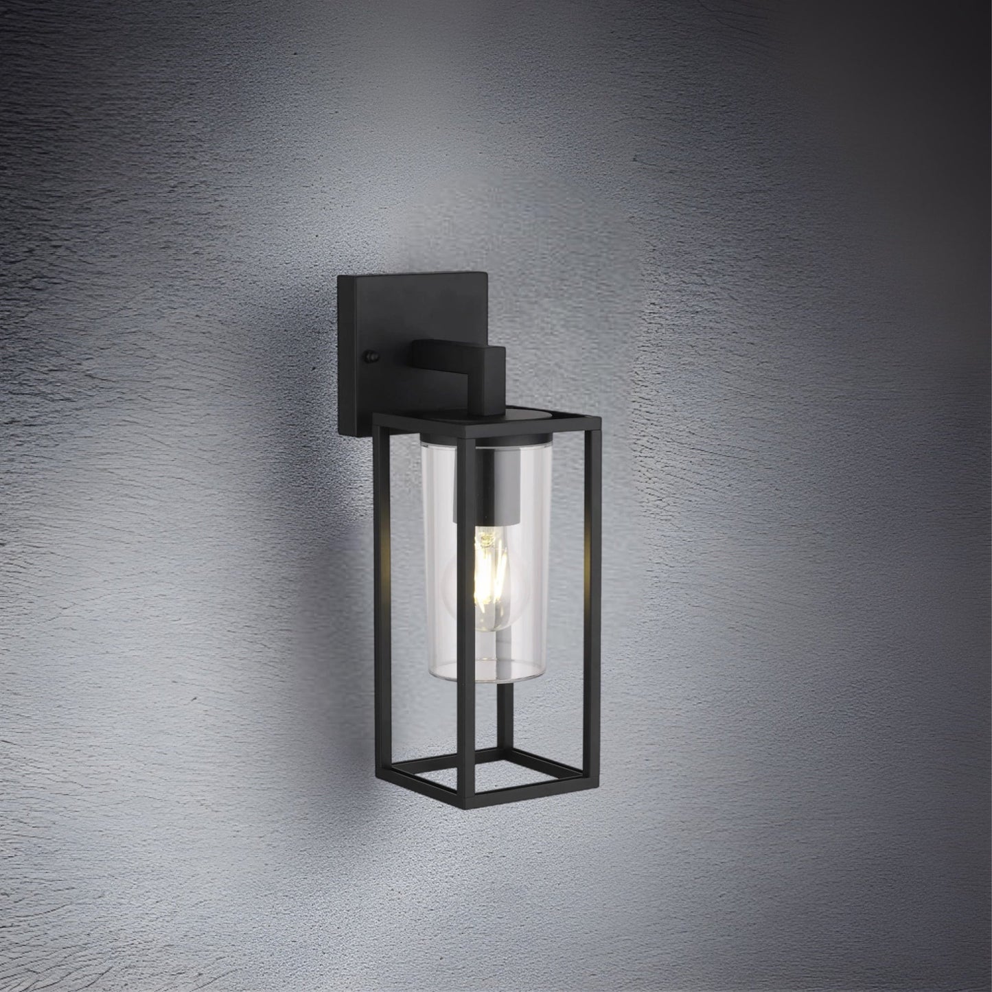 If you’re looking for a modern take on a traditional outdoor wall light, this black lantern  wall light with clear diffuser is perfect for adding style and protection for your home. This classic design with a contemporary twist, styled with a metal lantern shape and fitted with a cylinder diffuser that allows the light to shine effectively.  This product also contains an imposing black finish, making it ideal for any home design