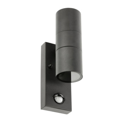 Our Leon outdoor single down light is modern and stylish in its appearance.  It comes in a cylinder design mounted on a rectangle back plate complete with clear glass diffuser and built in PIR motion sensor. It is designed for durability and longevity with its robust material producing a fully weatherproof and water resistant light fitting