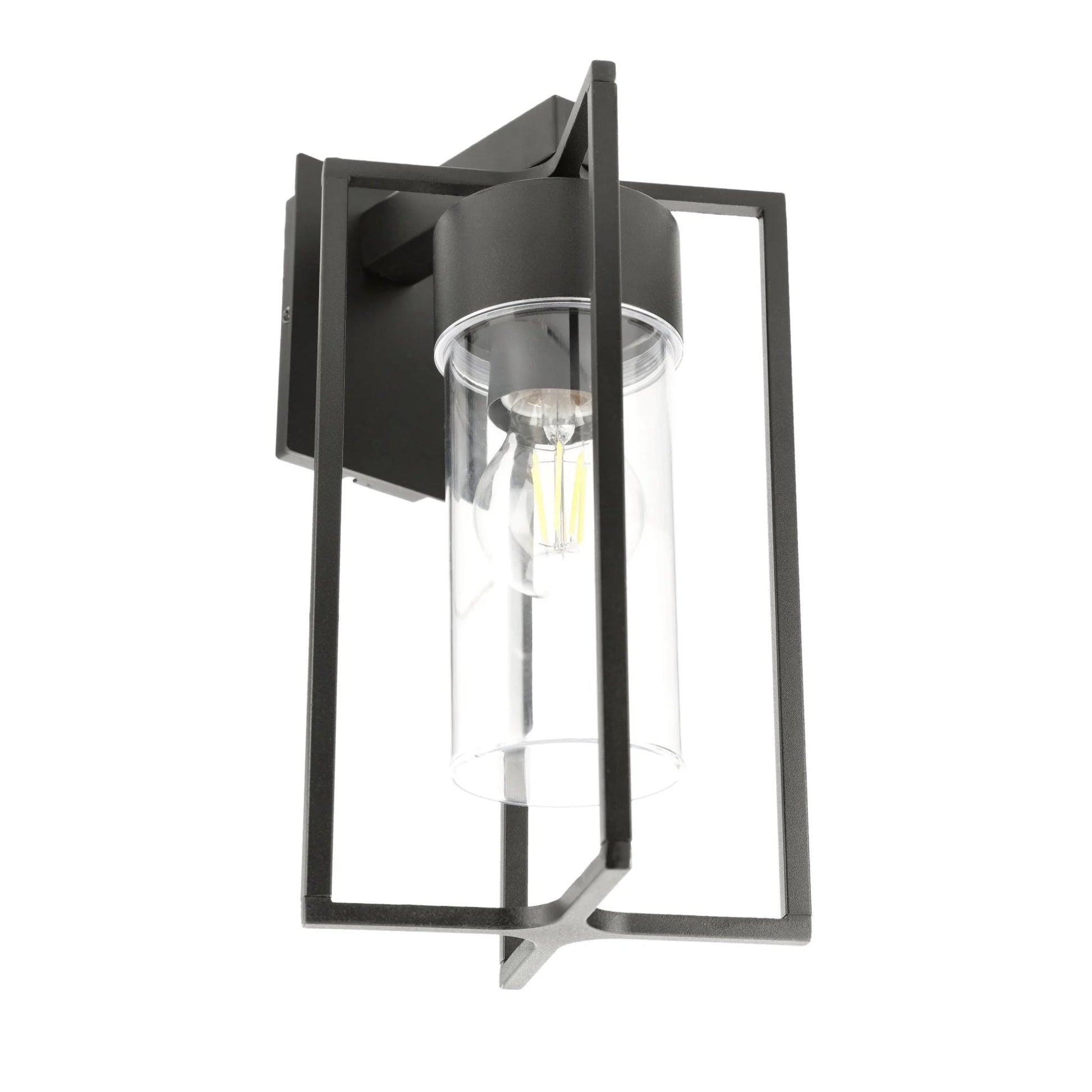 If you’re looking for a modern take on a traditional outdoor wall light, this black lantern wall light with clear diffuser is perfect for adding style and protection for your home. This classic design with a contemporary twist, styled with a metal lantern shape and fitted with a cylinder diffuser that allows the light to shine effectively