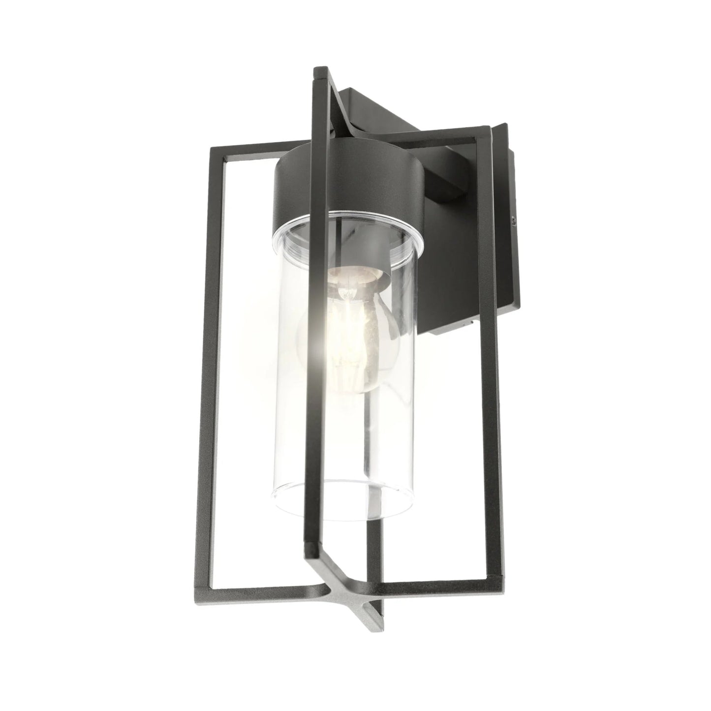 If you’re looking for a modern take on a traditional outdoor wall light, this black lantern wall light with clear diffuser is perfect for adding style and protection for your home. This classic design with a contemporary twist, styled with a metal lantern shape and fitted with a cylinder diffuser that allows the light to shine effectively