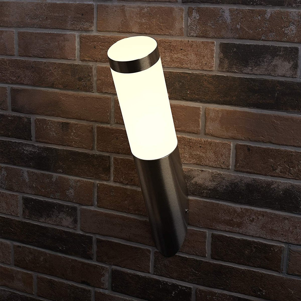 The Aster wall light's rounded silhouette, stainless steel body, and polycarbonate diffuser harmoniously merge to create a stylish, modern look. This outdoor lighting fixture is ideal for a variety of venues, including gardens, driveways, doorways, workspaces, pubs, and hotels, providing both illumination and security.