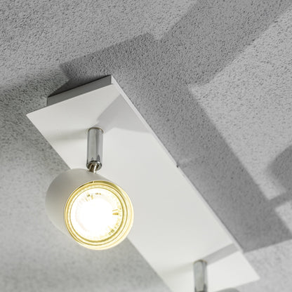 Add an industrial style to your home with the VENETO  spotlight light finished in white. The lamp is also ideal for task lighting due to the adjustable heads providing a focused beam. The simplistic design of this light fitting makes it suitable for all interior styles.