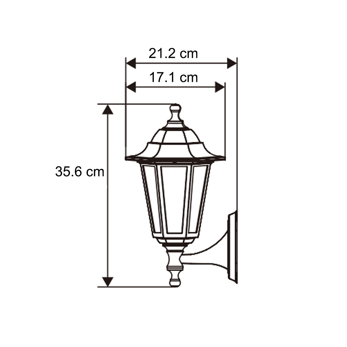 CGC YASMIN Black Outdoor Traditional Lantern Style Wall Light