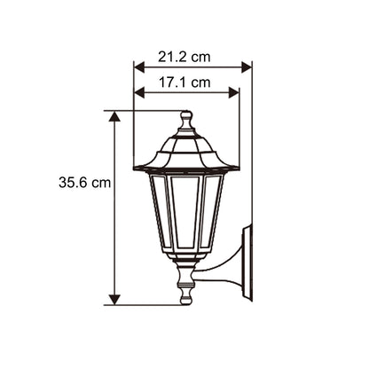 CGC YASMIN Black Outdoor Traditional Lantern Style Wall Light