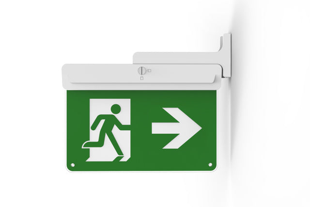 CGC Self Test White Emergency Exit Sign, Mounting Options, Double Side with Legends