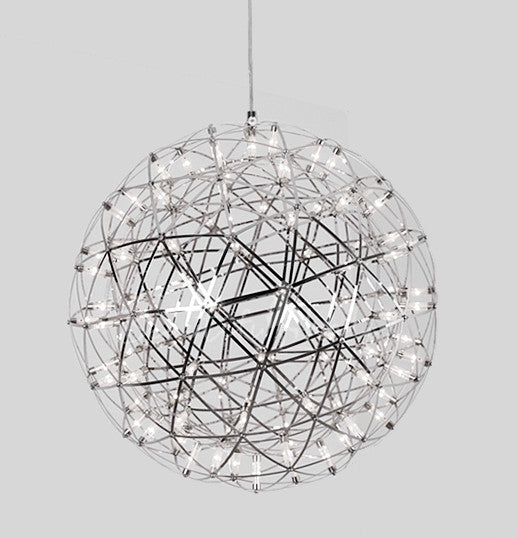 CGC FAWKES Cool White Chrome 120cm XXXXL Large Silver Firework / Starburst LED Pendant Light Chandelier